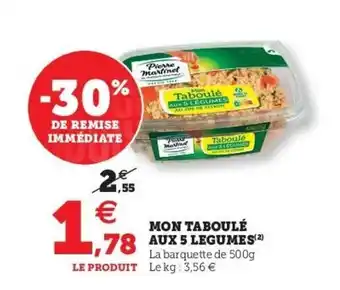 Super U Mon taboulé aux 5 legumes offre