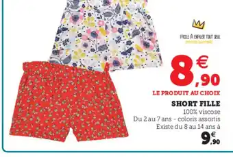 Hyper U Short fille offre