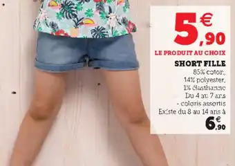 Hyper U Short fille offre