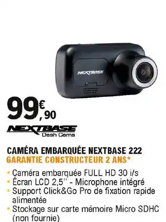 E.Leclerc L'Auto Caméra Embarquée Nextbase 222 offre