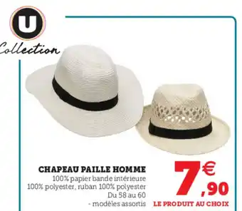 Hyper U Chapeau paille homme offre