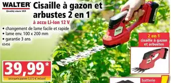 Norma Cisaille à gazon et arbustes 2 en 1 offre
