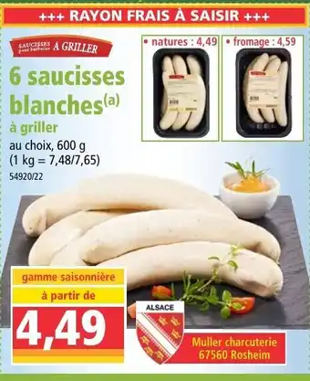 Norma 6 saucisses blanches offre