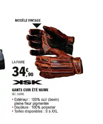 E.Leclerc L'Auto Gants Cuir été Hawk offre