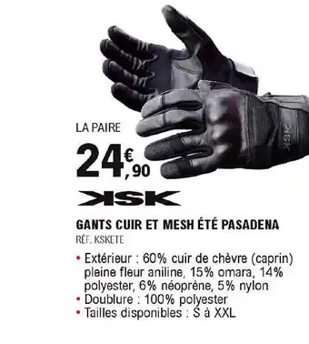Gants Cuir Et Mesh été Pasaden
