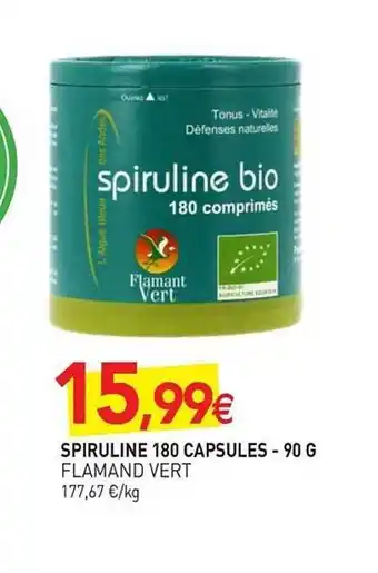 naturéO Spiruline 180 Capsules Flamand Vert offre