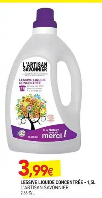 naturéO Lessive Liquide Concentrée L'artisan Savonnier offre