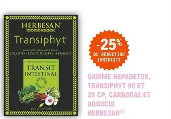 E.Leclerc Parapharmacie Gamme Hepadetox, Transiphyt 90 Et 20 Cp, Carbogaz Et Adoucid Herbesan offre