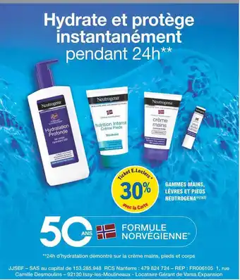 E.Leclerc Parapharmacie Gammes Mains, Lèvres Et Pieds Neutrogena offre