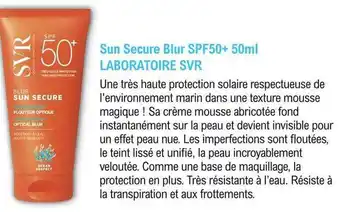 E.Leclerc Parapharmacie Sun Secure Blur Spf50+ 50ml Laboratoire Svr offre