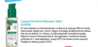 E.Leclerc Parapharmacie Capuaçu Cica Sérum Réparateur 100ml Klorane offre