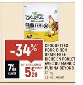 Spar Croquettes Pour Chien Grain Free Riche En Poulet Avec Du Manioc Purina Beyond offre