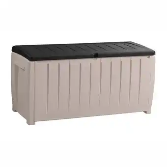 Leroy Merlin Coffre de jardin polypropylène flint beige, l.124 x h.62.5 x p.55 cm offre