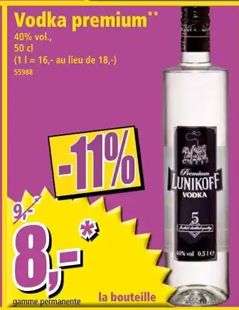 Norma Vodka premium offre