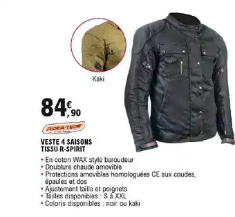 E.Leclerc L'Auto Veste 4 Saisons Tissu R-spirit Rider-tech offre