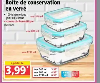Norma Boîte de conservation en verre offre