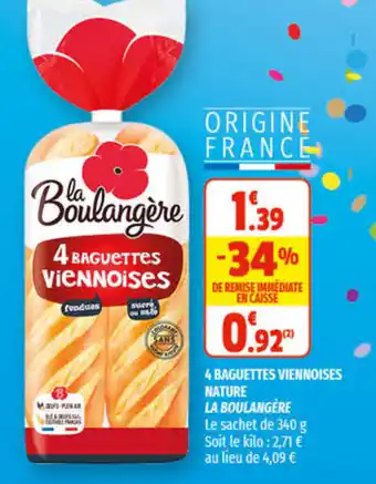 4 baguettes viennoises nature