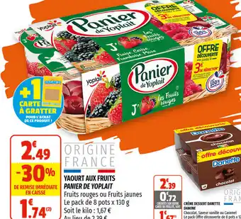 Coccimarket Yaourt aux fruits panier de yoplait offre