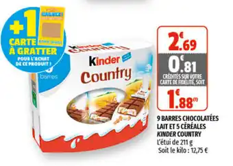 9 barres chocolatées lait et 5 céréales