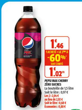 Coccimarket Pepsi max cherry zéro sucres offre