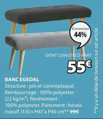 JYSK Banc egedal offre