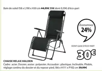 JYSK Chaise relax halden offre