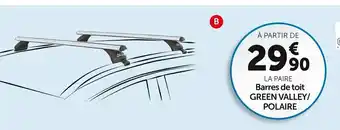 Roady Barres de Toit Green Valley Polaire offre