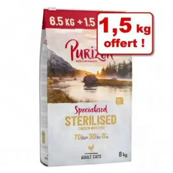 Zooplus Purizon adult sans céréales 8 kg : 6,5 kg + 1,5 kg offert ! offre