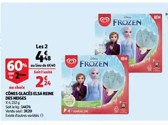 Auchan Supermarché Cônes Glacés Elsa Reine Des Neiges offre