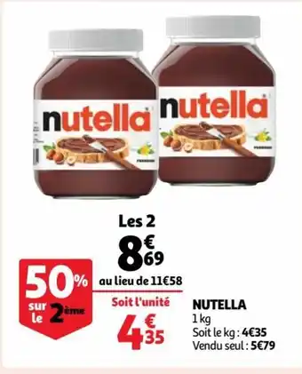 Auchan Supermarché Nutella offre
