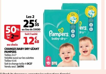 Auchan Supermarché Pampers Changes Baby Dry Géant offre