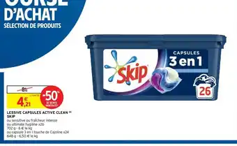 Intermarché Hyper Skip Lessive Capsules Active Clean offre