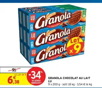 Intermarché Hyper Lu Granola Chocolat Au Lait offre