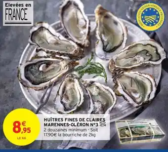 Intermarché Hyper Huîtres Fines de Claires Marennes-Oléron N°3 offre