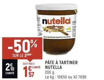 Spar Nutella pâte à tartiner offre
