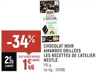 Spar Nestlé chocolat noir amandes grillées les recettes de l’atelier offre