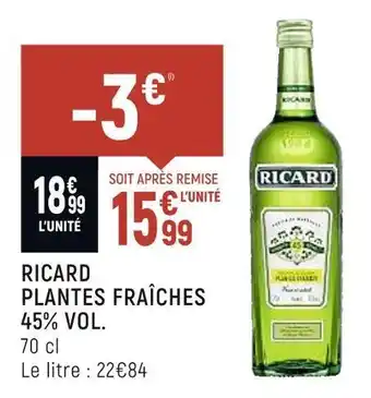 Spar Ricard plantes fraîches 45% vol. offre