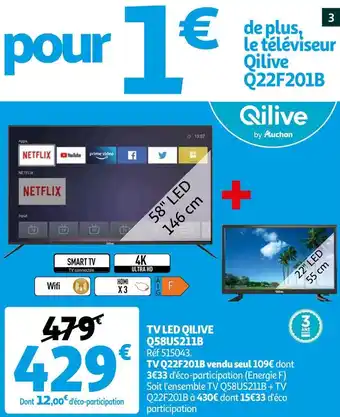 Auchan Qilive tv led q58us211b offre