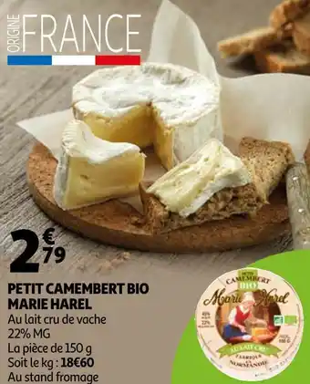 Auchan Marie harel petit camembert bio offre