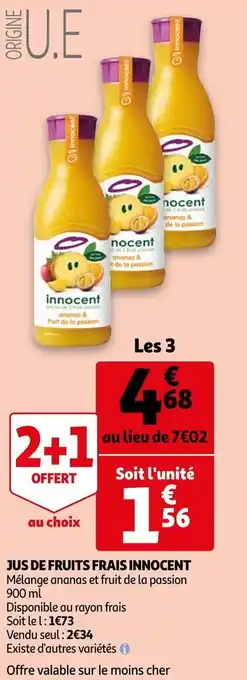 Auchan Innocent jus de fruits frais offre