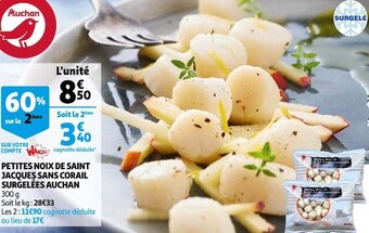 Auchan Auchan petites noix de saint jacques sans corail surgelées offre