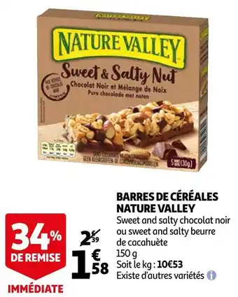 Auchan Nature valley barres de céréales offre