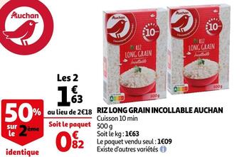 Auchan Auchan riz long grain incollable offre