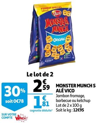 Auchan Vico monster munch salé offre