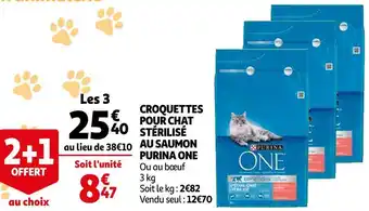 Auchan Purina one croquettes pour chat stérilisé au saumon offre