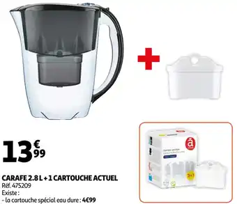 Auchan Actuel carafe 2.8 l + 1 cartouche offre