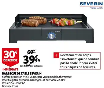 Auchan Severin barbecue de table offre