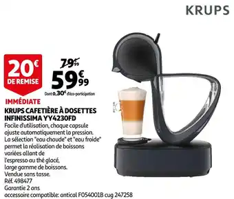 Auchan Krups cafetière à dosettes infinissima yy4230fd offre
