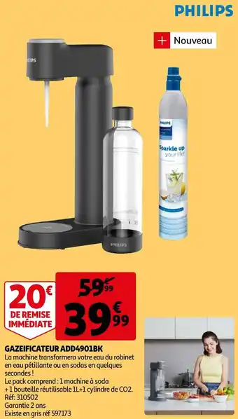 Auchan Philips gazeificateur add4901bk offre