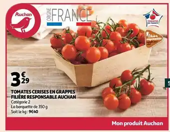Tomate cerise en grappes filiere responsable auchan